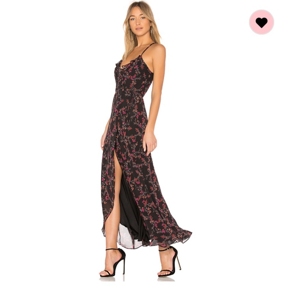 REVOLVE Lovers + Friends Black Wrap Maxi Dress